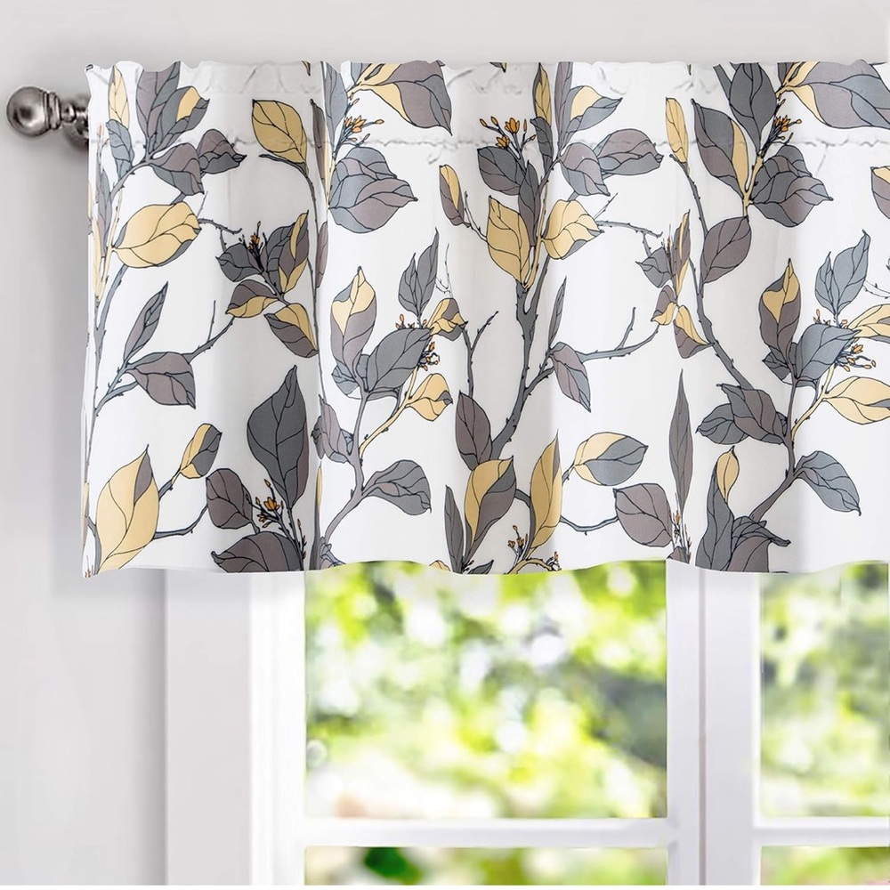 Blackout valance single - yellow gray
